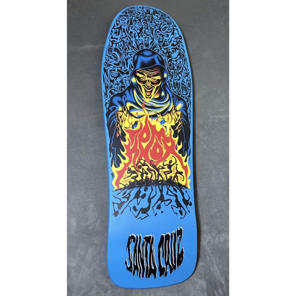 Tom Knox Santa Cruz Skateboard Re Issue Fire Dancers Blue 90s Throwback Deck